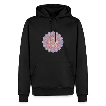 Mandala º1 HARMONIE - Männer Premium Bio Hoodie - Schwarz - Vorne - Nico (187cm)