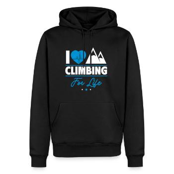 I love climbing – Made for life - Men’s Premium Organic Hoodie - black - Front - Nico (187cm)