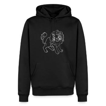 Anime Lion - Sweat à capuche Premium bio Homme - noir - Devant - Nico (187cm)