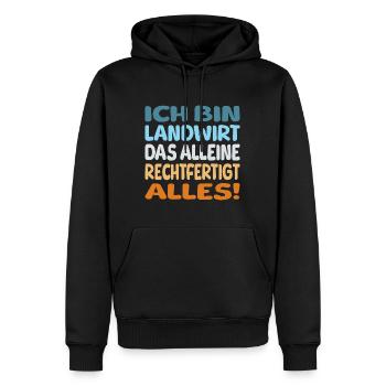 ich bin Landwirt - Männer Premium Bio Hoodie - Schwarz - Vorne - Nico (187cm)