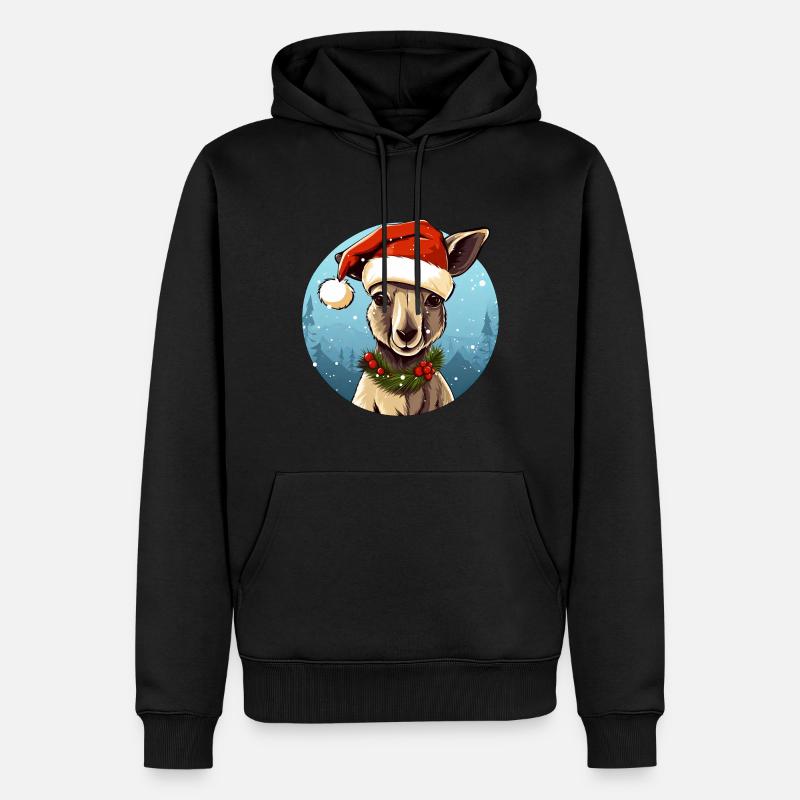 Kängurus Weihnachten - Männer Premium Bio Hoodie - Schwarz