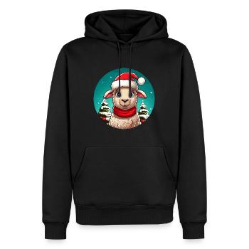 Noël des moutons - Sweat à capuche Premium bio Homme - noir - Devant - Nico (187cm)