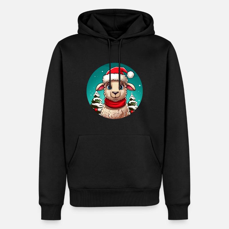 Schafe Weihnachten - Männer Premium Bio Hoodie - Schwarz