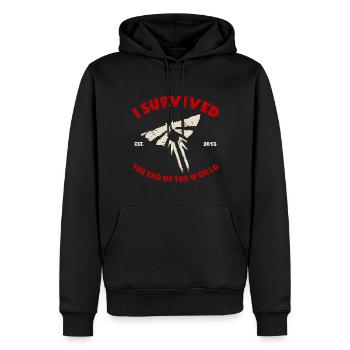 23F 0255 bk - Sweat à capuche Premium bio Homme - noir - Devant - Nico (187cm)