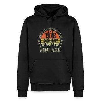 Geboren im Januar, Geburtstagsgeschenk Januar 1978 - Männer Premium Bio Hoodie - Schwarz - Vorne - Nico (187cm)