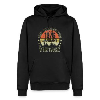 Born In January Birthday Gift January 1976 - Men’s Premium Organic Hoodie - black - Front - Nico (187cm)