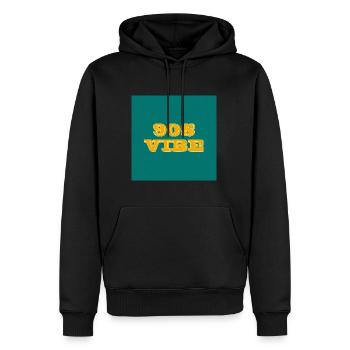 90er Jahre Vibe - Männer Premium Bio Hoodie - Schwarz - Vorne - Nico (187cm)