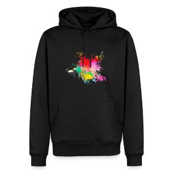 Psychédélique - Sweat à capuche Premium bio Homme - noir - Devant - Nico (187cm)