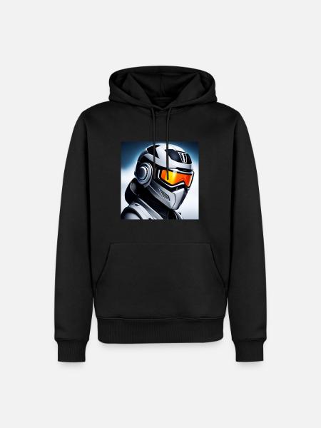 Futuristischer Roboter - Männer Premium Bio Hoodie - Schwarz