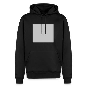 Forme grise carrée Idée cadeau Géométrie - Sweat à capuche Premium bio Homme - noir - Devant - Nico (187cm)