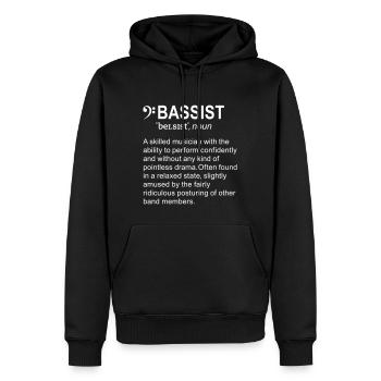 Bassist Definition English - Männer Premium Bio Hoodie - Schwarz - Vorne - Nico (187cm)