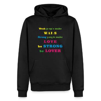 Freund Freundin - Männer Premium Bio Hoodie - Schwarz - Vorne - Nico (187cm)