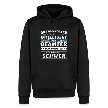 Gut aussehend intelligent - Beamter Edition - Männer Premium Bio Hoodie - Schwarz - Vorne - Nico (187cm)
