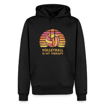 Volley-ball - Sweat à capuche Premium bio Homme - noir - Devant - Nico (187cm)