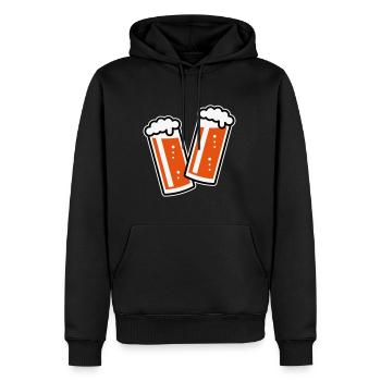 2 Altbiergläser Stoßen An (Bier / Altbier / 3C) - Männer Premium Bio Hoodie - Schwarz - Vorne - Nico (187cm)