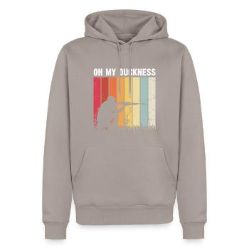 Drôle de conception de chasse au canard Hunter Hunting Duck Design - Sweat à capuche Premium bio Homme - taupe - Devant - Nico (187cm)