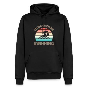 JE PRÉFÈRE NAGER NAGER Dire rétro - Sweat à capuche Premium bio Homme - noir - Devant - Nico (187cm)