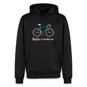 Bicycle Gretaer Than Everything Else - Fahrrad Rad - Männer Premium Bio Hoodie - Schwarz - Vorne - Nico (187cm)