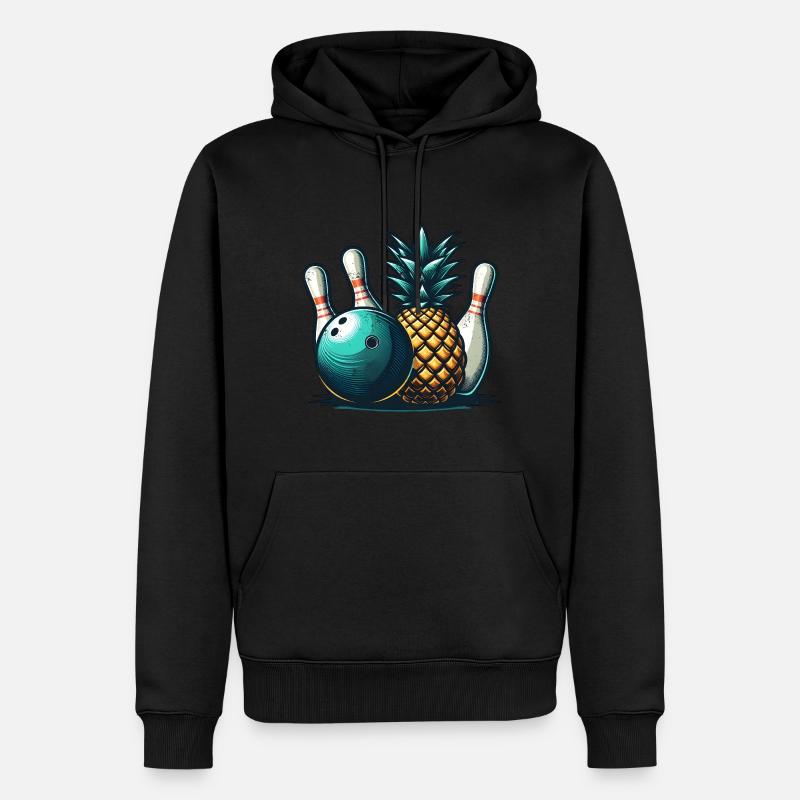 Bowling à l’ananas - Sweat à capuche Premium bio Homme - noir