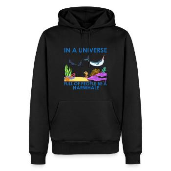 Narwhale Einhornwal Wal Wale Meer Ozean Biologie - Männer Premium Bio Hoodie - Schwarz - Vorne - Nico (187cm)
