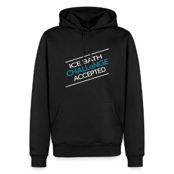 Bain de glace Les nageurs hivernaux « défi bain de glace » - Sweat à capuche Premium bio Homme - noir - Devant - Nico (187cm)