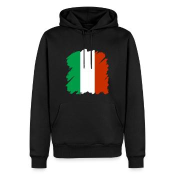 Drapeau de l’Italie Drapeau italien Vintage Look vieilli - Sweat à capuche Premium bio Homme - noir - Devant - Nico (187cm)
