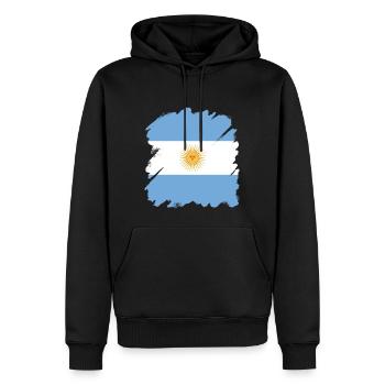 Drapeau de l’Argentine Amérique du Sud Drapeau de l’Argentine - Sweat à capuche Premium bio Homme - noir - Devant - Nico (187cm)