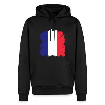Frankreich Flagge Used Look Französische Fahne - Männer Premium Bio Hoodie - Schwarz - Vorne - Nico (187cm)