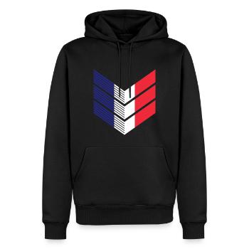 Frankreich Flagge Used Look Französische Fahne - Männer Premium Bio Hoodie - Schwarz - Vorne - Nico (187cm)