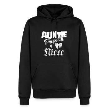 Auntie Property of Niece - Men’s Premium Organic Hoodie - black - Front - Nico (187cm)