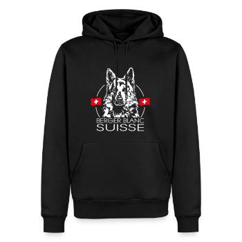 BERGER BLANC SUISSE Dog Portrait Wilsigns Dogs - Men’s Premium Organic Hoodie - black - Front - Nico (187cm)