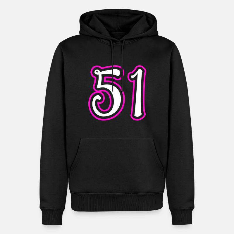 51 Numéro de numéro - Sweat à capuche Premium bio Homme - noir