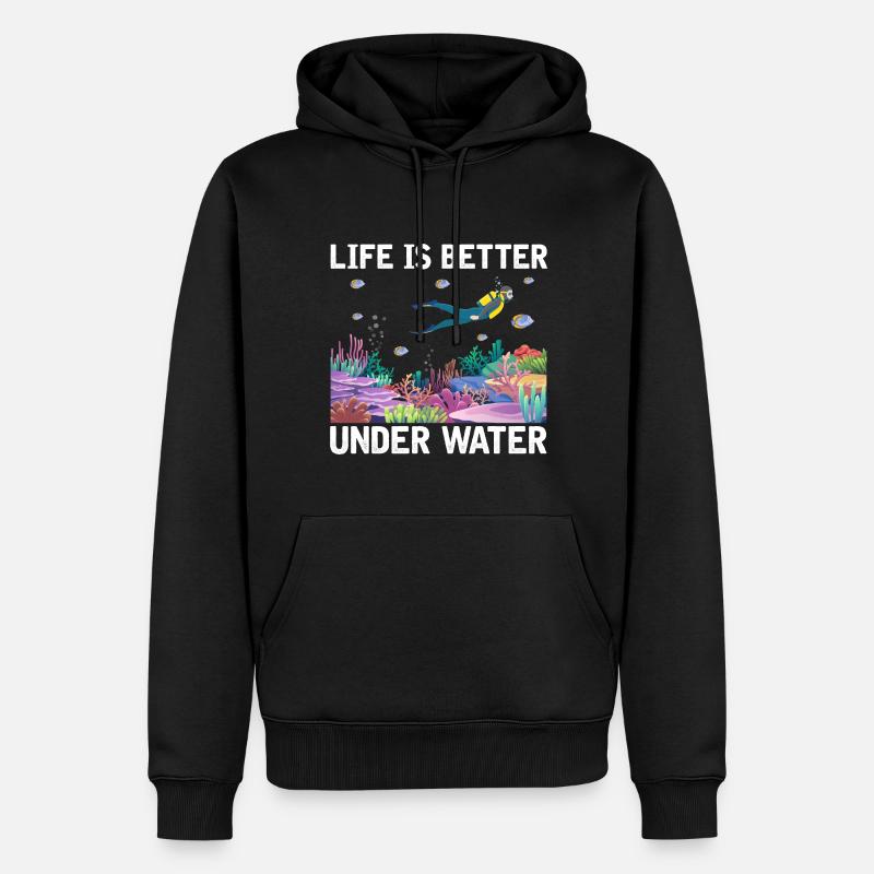 Plongée Aventure Plongeurs Mer Océan - Sweat à capuche Premium bio Homme - noir
