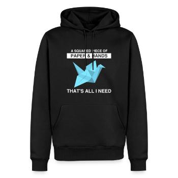 Conception d'origami japonais et origami kirigami - Sweat à capuche Premium bio Homme - noir - Devant - Nico (187cm)