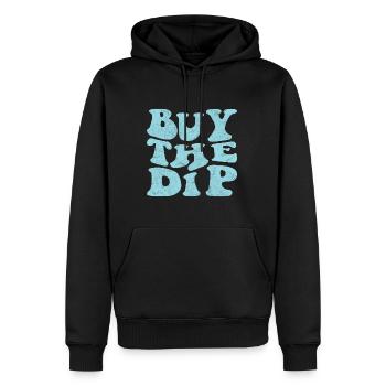 Buy the dip! retro hellblau - Männer Premium Bio Hoodie - Schwarz - Vorne - Nico (187cm)