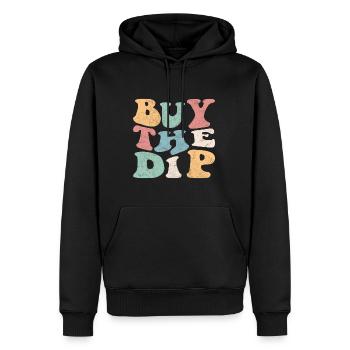 Buy the dip! retro bunt - Männer Premium Bio Hoodie - Schwarz - Vorne - Nico (187cm)