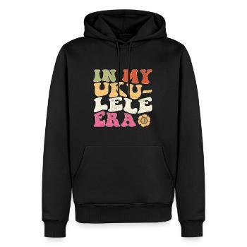 À l’ère du ukulélé - Sweat à capuche Premium bio Homme - noir - Devant - Nico (187cm)