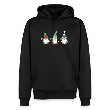 Drei Süße Weihnachtsgnomes - Männer Premium Bio Hoodie - Schwarz - Vorne - Nico (187cm)