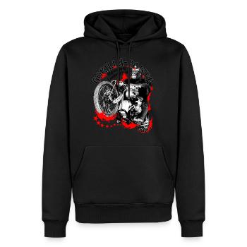 Gorilla Biker- Motard passionné - Sweat à capuche Premium bio Homme - noir - Devant - Nico (187cm)