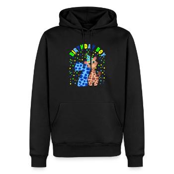 Children's Birthday Boy 7 years old Giraffe - Men’s Premium Organic Hoodie - black - Front - Nico (187cm)