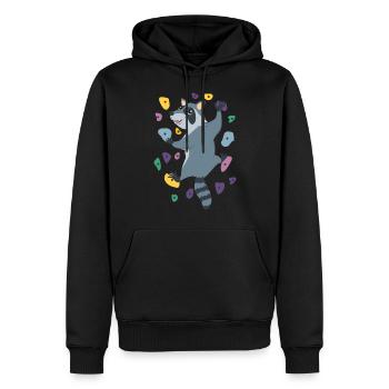 Waschbär Klettern - Männer Premium Bio Hoodie - Schwarz - Vorne - Nico (187cm)