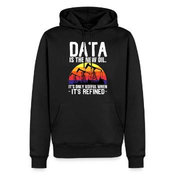 Data Oil - Men’s Premium Organic Hoodie - black - Front - Nico (187cm)