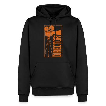 Direktor - Männer Premium Bio Hoodie - Schwarz - Vorne - Nico (187cm)
