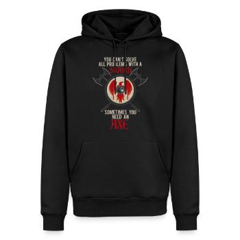 Wikinger Axt Schild - Männer Premium Bio Hoodie - Schwarz - Vorne - Nico (187cm)
