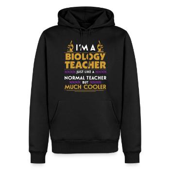Professeur de biologie - Sweat à capuche Premium bio Homme - noir - Devant - Nico (187cm)