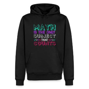 Mathe zählt - Männer Premium Bio Hoodie - Schwarz - Vorne - Nico (187cm)