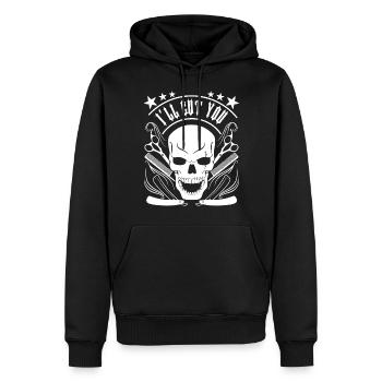 Haircut - Men’s Premium Organic Hoodie - black - Front - Nico (187cm)