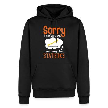 Nachdenken über Statistik - Männer Premium Bio Hoodie - Schwarz - Vorne - Nico (187cm)