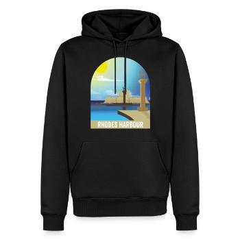 Rhodes - Sweat à capuche Premium bio Homme - noir - Devant - Nico (187cm)