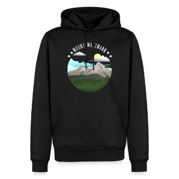 Berg Watzmann - Männer Premium Bio Hoodie - Schwarz - Vorne - Nico (187cm)